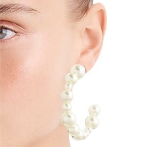 NWT J. CREW MIXED PEARL HOOPS